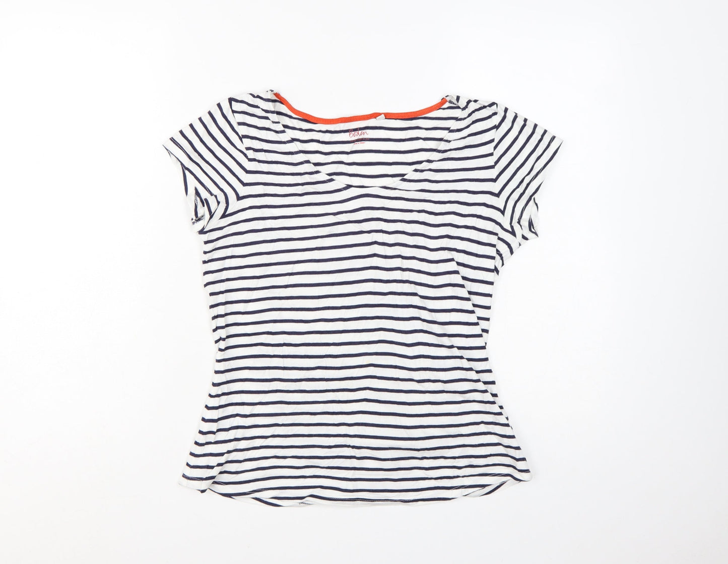 Boden Womens Multicoloured Striped Short Sleeve T-Shirt Size 8