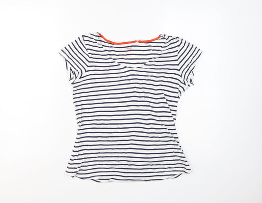 Boden Womens Multicoloured Striped Short Sleeve T-Shirt Size 8