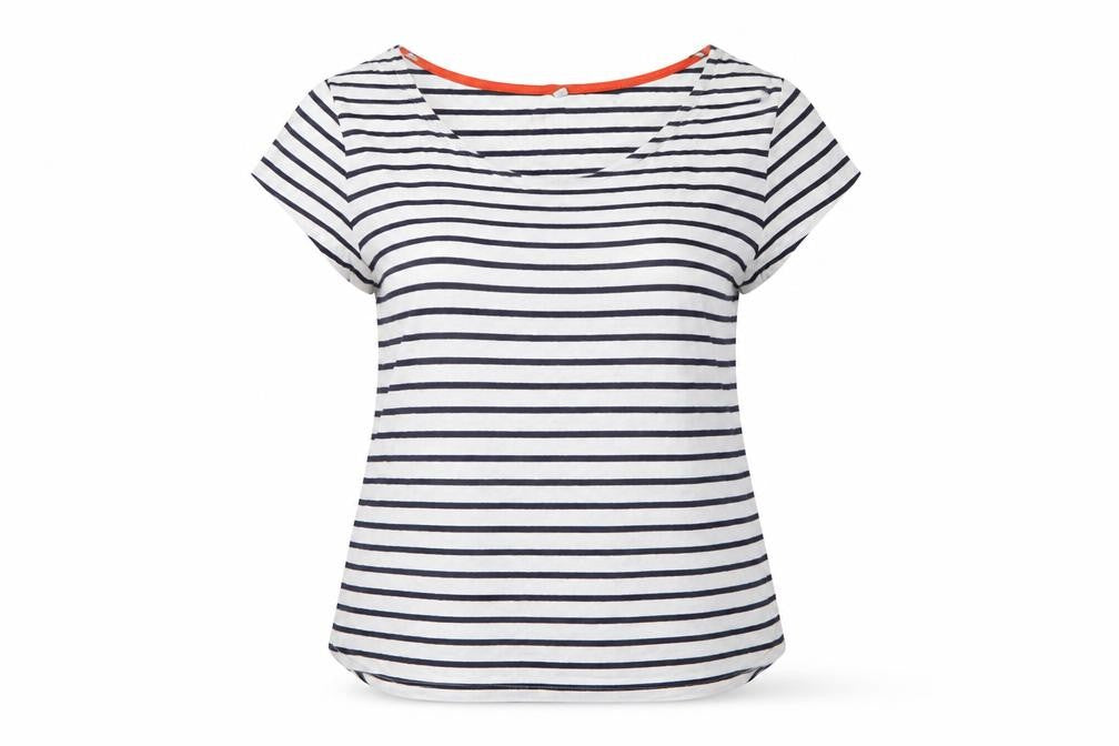 Boden Womens Multicoloured Striped Short Sleeve T-Shirt Size 8