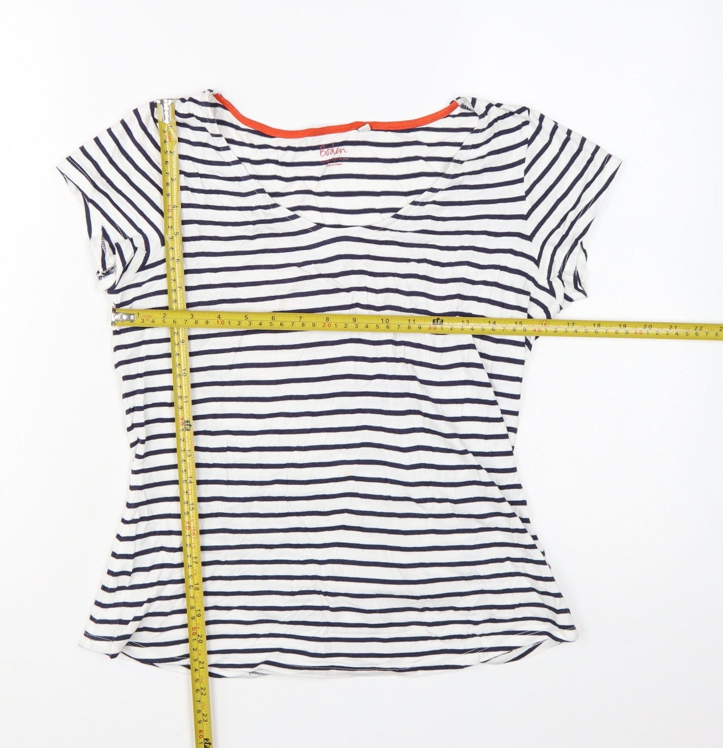 Boden Womens Multicoloured Striped Short Sleeve T-Shirt Size 8