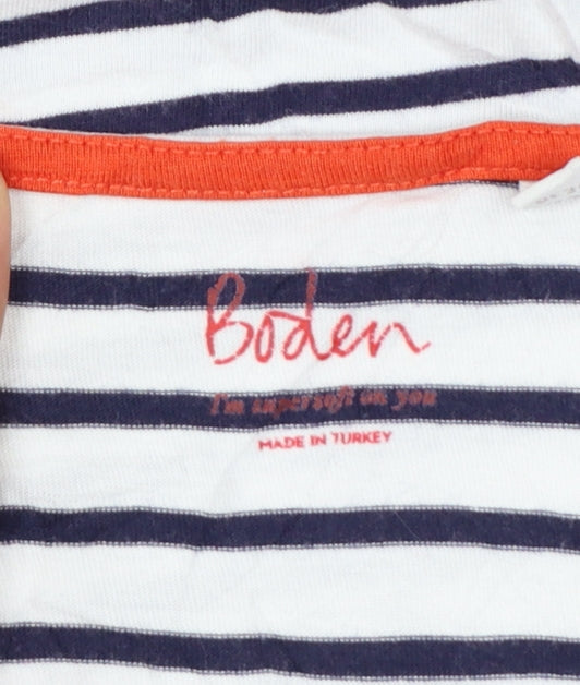 Boden Womens Multicoloured Striped Short Sleeve T-Shirt Size 8
