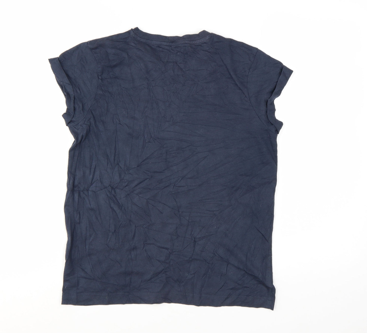 Jack Wills Women's Blue Basic T-Shirt UK 6 Short Sleeve Cotton