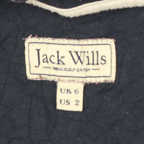 Jack Wills Women's Blue Basic T-Shirt UK 6 Short Sleeve Cotton