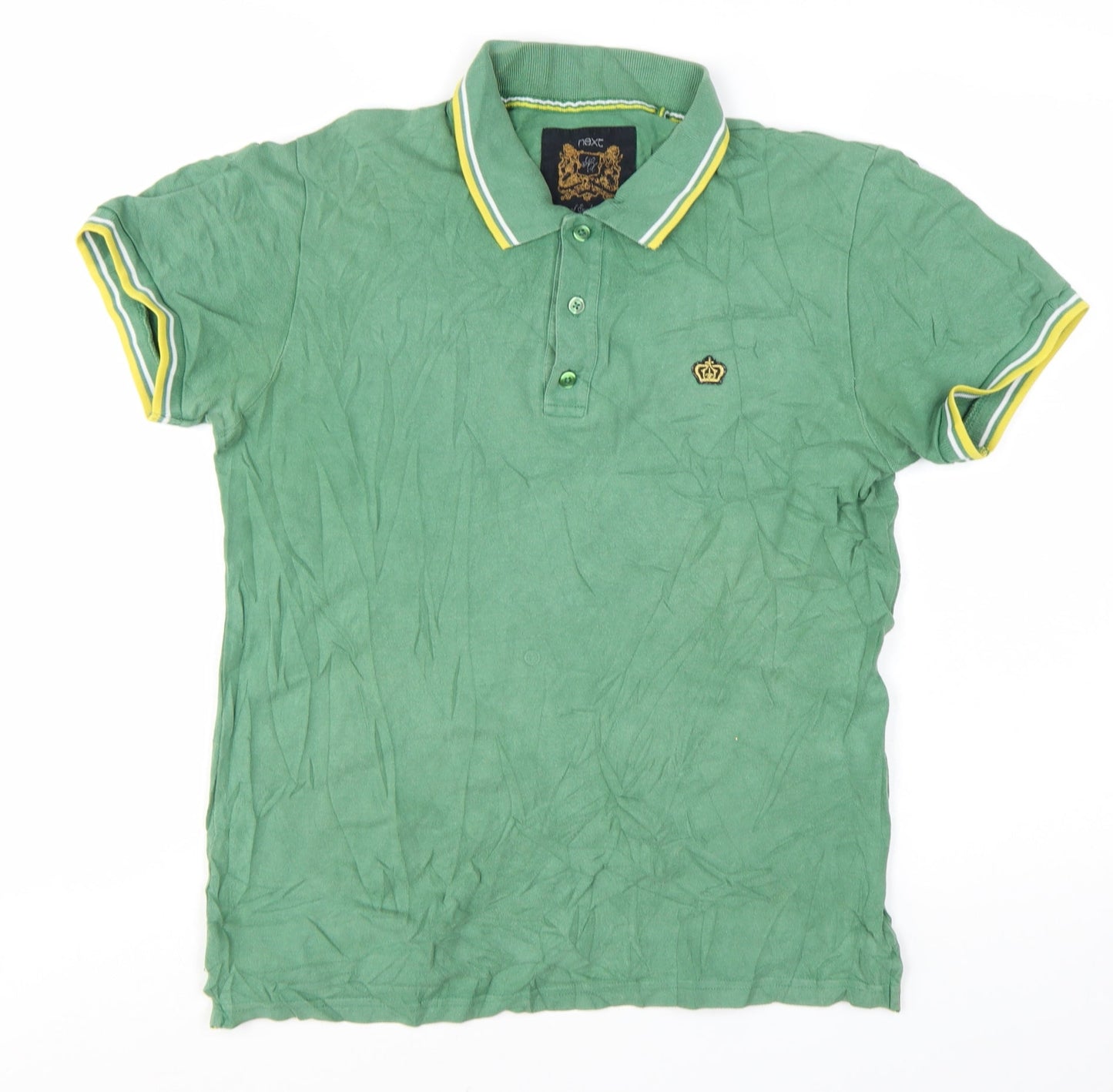 Next Men's Green Classic Polo Shirt Medium Cotton Short Sleeve
