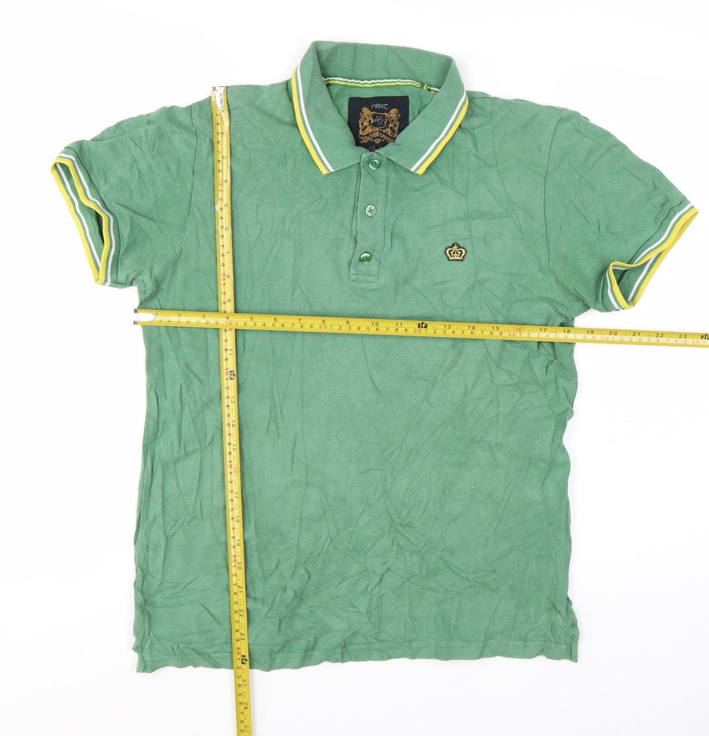 Next Men's Green Classic Polo Shirt Medium Cotton Short Sleeve