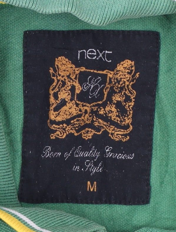 Next Men's Green Classic Polo Shirt Medium Cotton Short Sleeve
