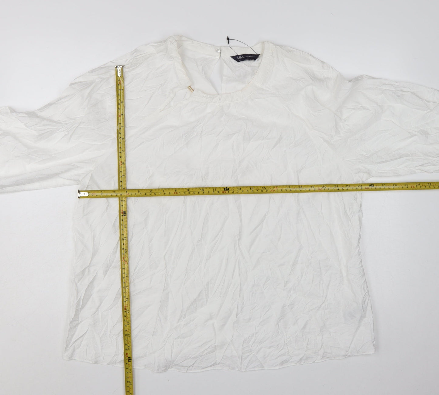 Marks and Spencer Women’s Ivory Long Sleeve Basic Blouse Size 20