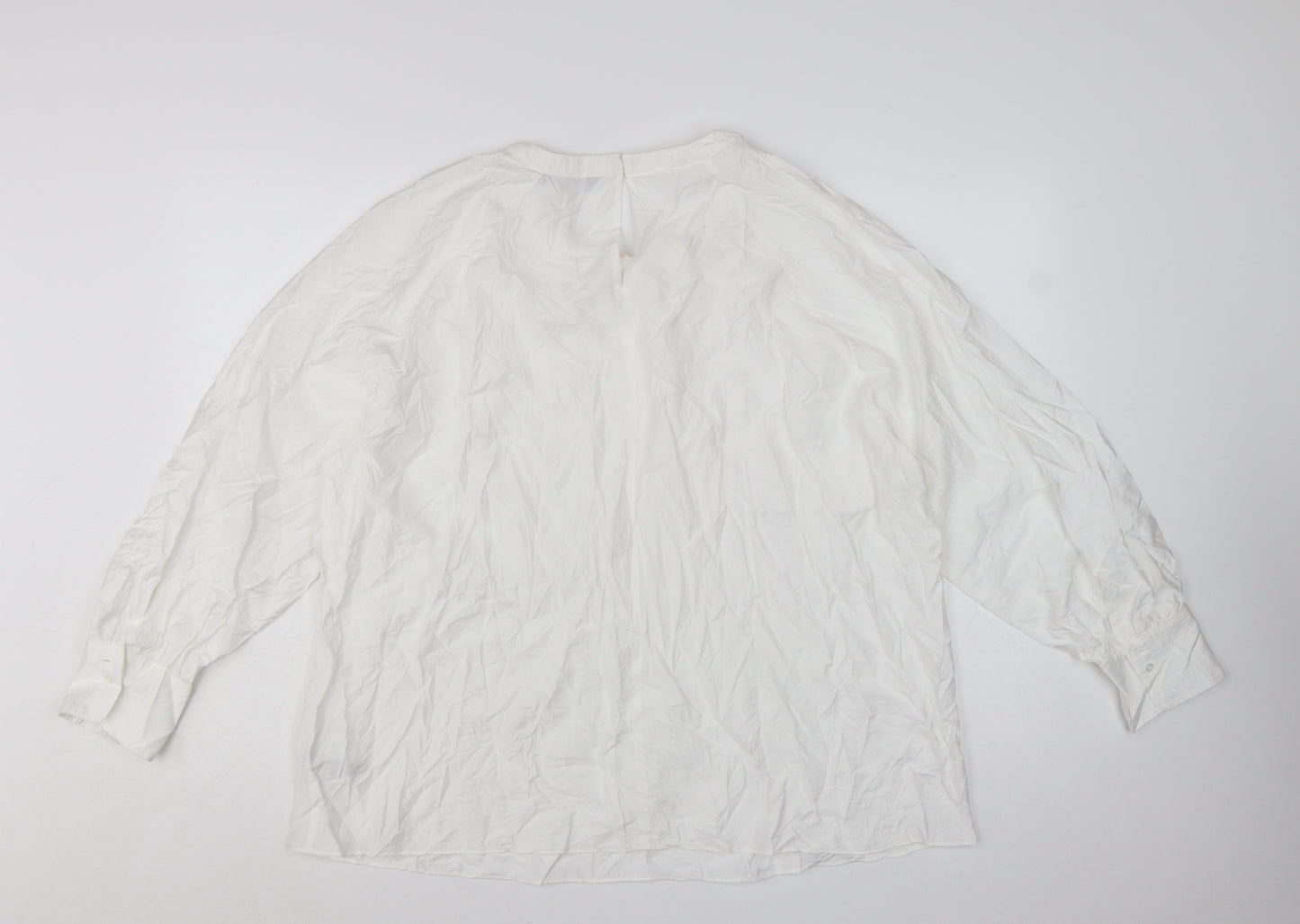Marks and Spencer Women’s Ivory Long Sleeve Basic Blouse Size 20