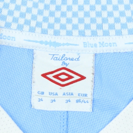 Umbro Men's Blue Manchester City Football Short Sleeve V-Neck T-Shirt Size 34