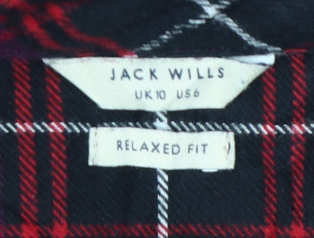 Jack Wills Womens Multicoloured Plaid Cotton Button-Up Shirt Size 10