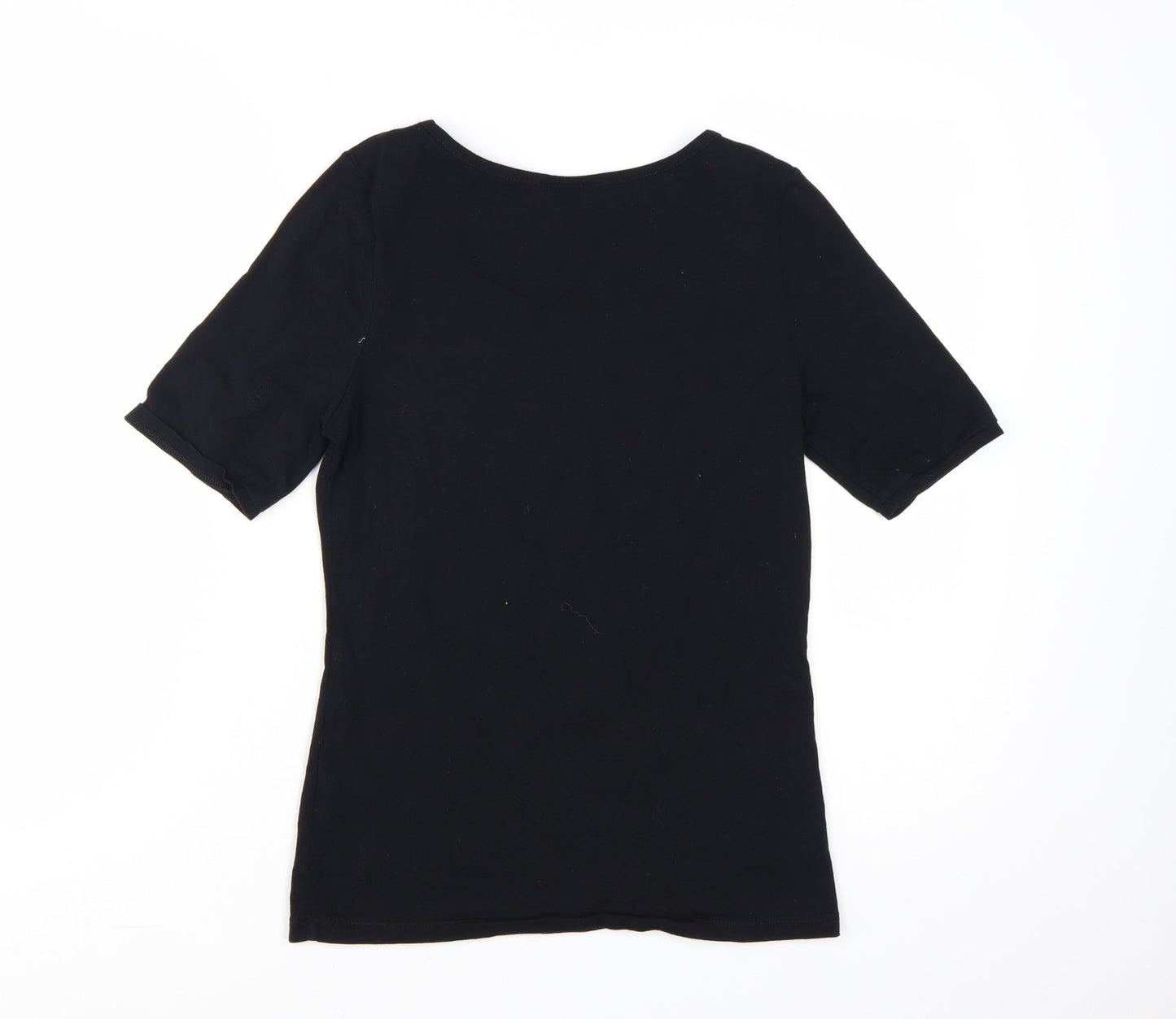 Next Women’s Black Crochet Collar T-Shirt Size 12