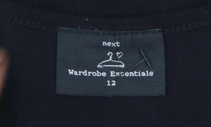 Next Women’s Black Crochet Collar T-Shirt Size 12