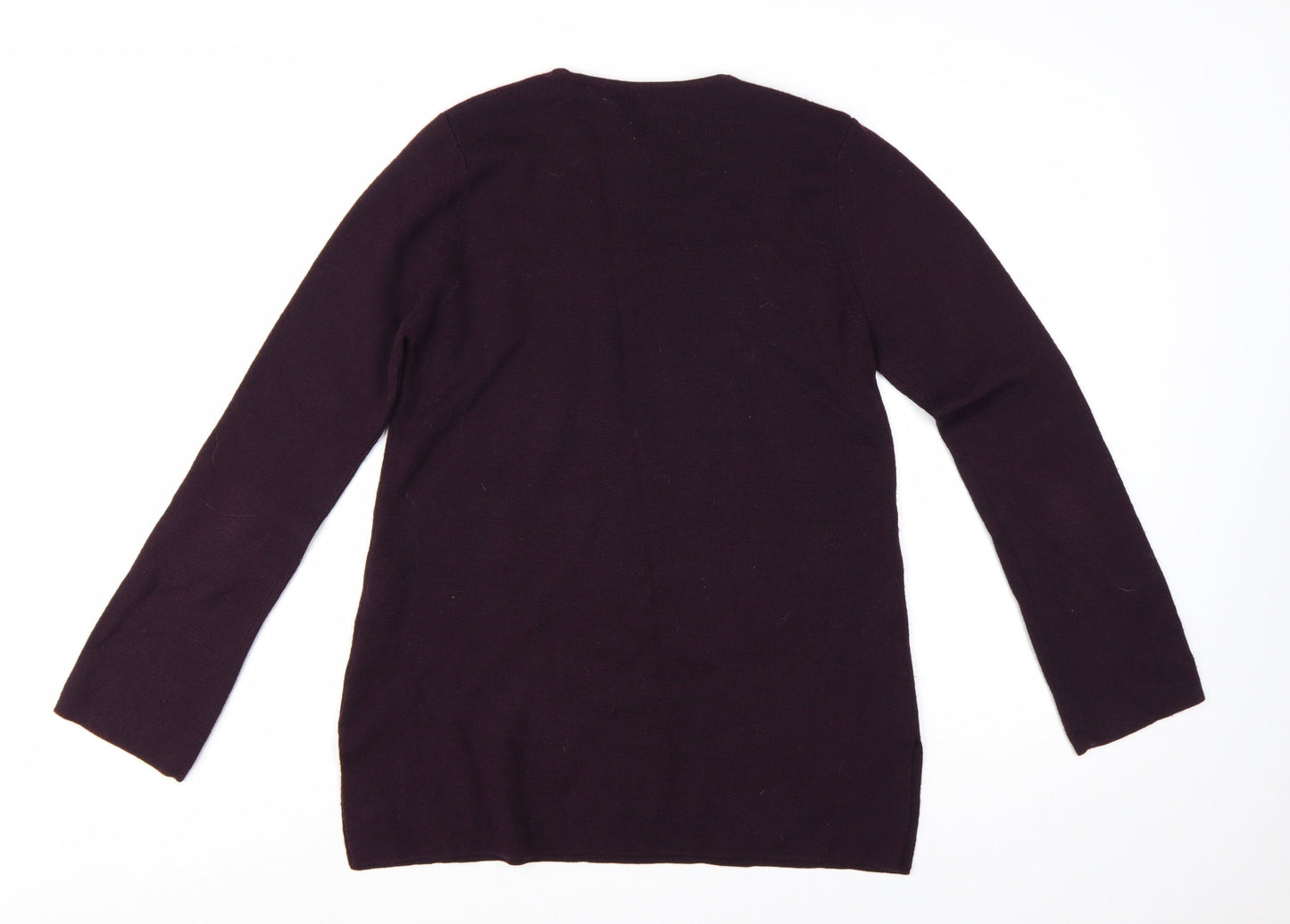 Jigsaw Women's Purple Wool Long Sleeve Crew Neck Jumper L