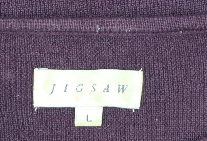 Jigsaw Women's Purple Wool Long Sleeve Crew Neck Jumper L