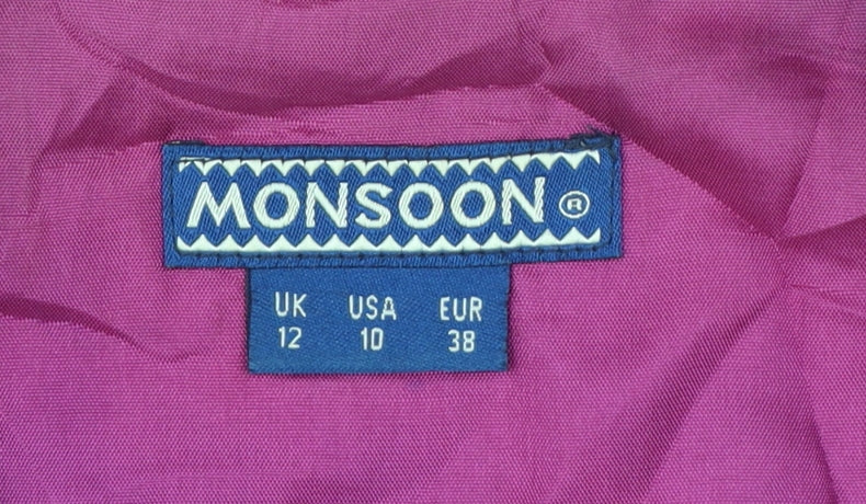 Monsoon Womens Multicoloured Size 12 Checked Linen Blend Waistcoat