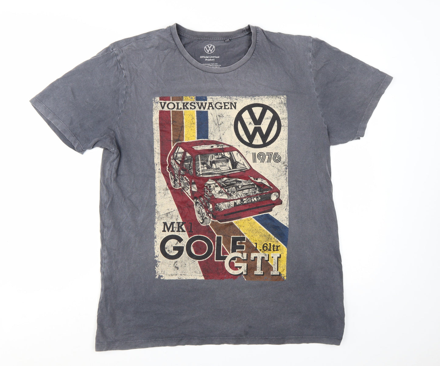 Next Men's Grey Volkswagen Golf GTI Retro Graphic Cotton T-Shirt L