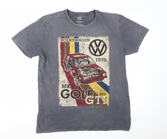 Next Men's Grey Volkswagen Golf GTI Retro Graphic Cotton T-Shirt L