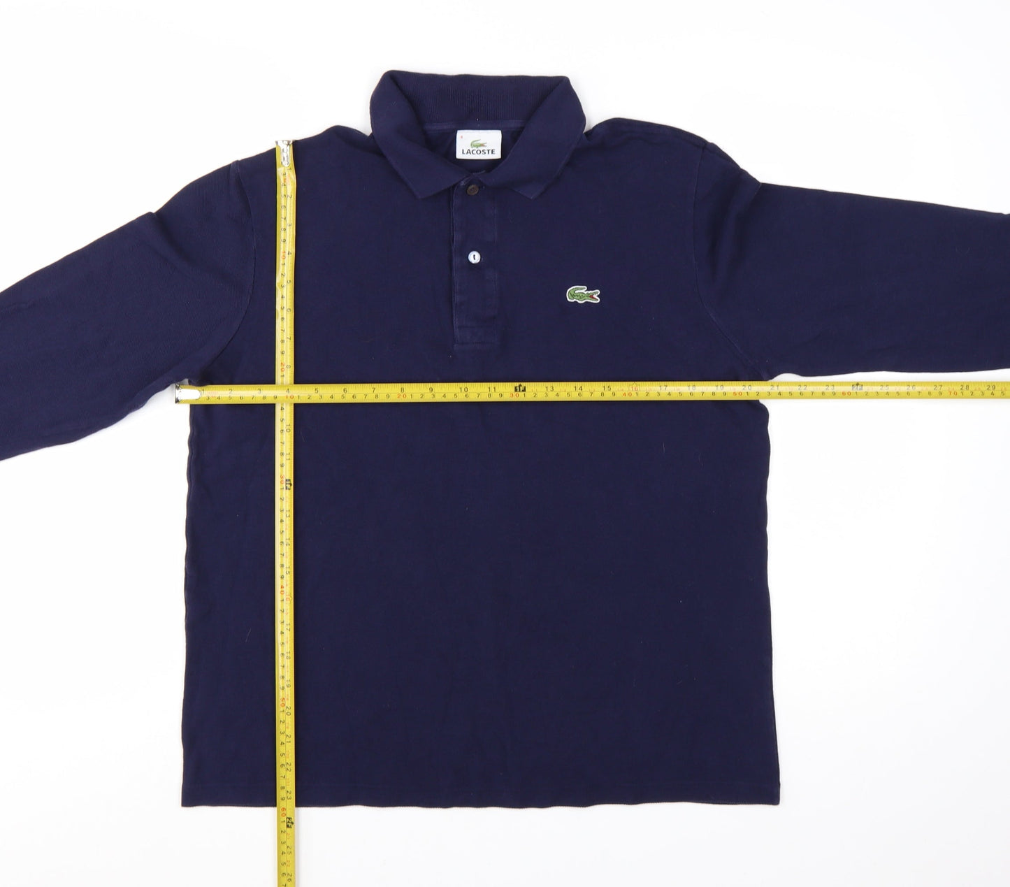 Lacoste Men's Blue Long Sleeve Cotton Polo Shirt Size M