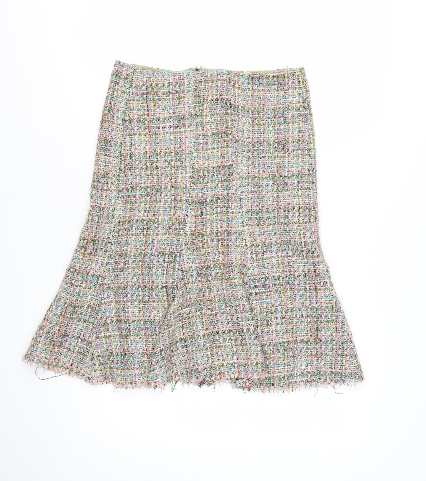 Jigsaw Women Multicoloured Tweed A-Line Wool Skirt Size 10