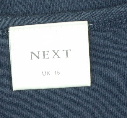 Next Women Blue Size 16 Slip Dress Cotton Jersey Summer Wear