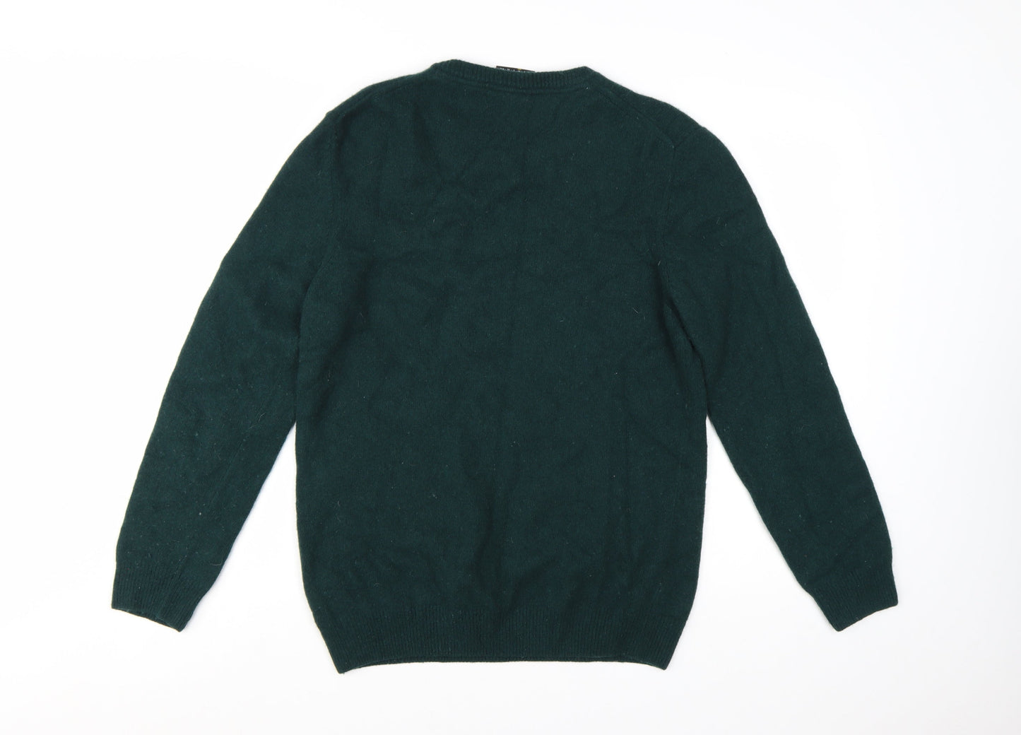 Lyle & Scott Men's Green Wool Crew Neck Jumper Size L