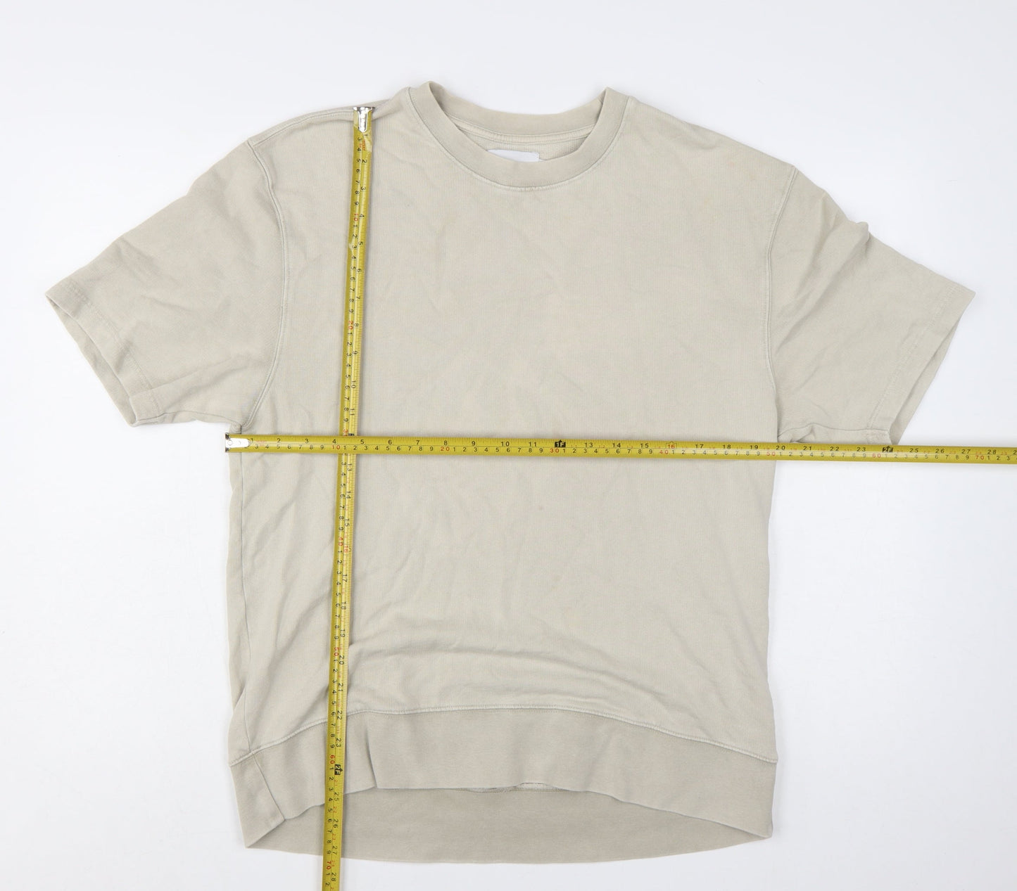 Topman Men’s Beige Short Sleeve Pullover Sweatshirt Size S