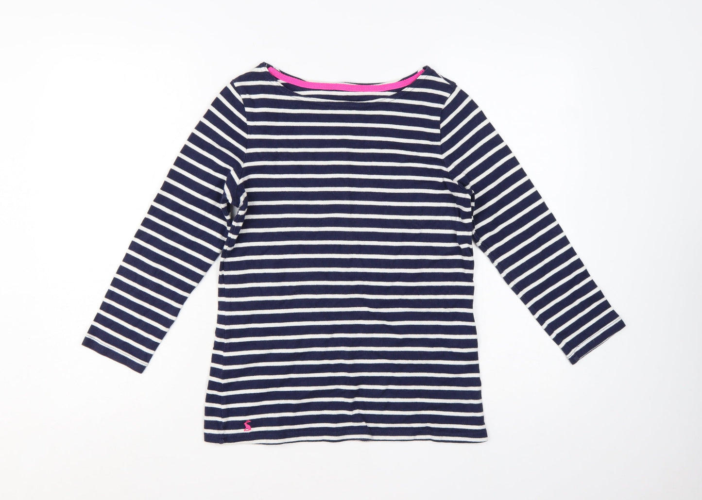 Joules Women’s Blue Striped Long Sleeve Cotton Nautical Top UK 8