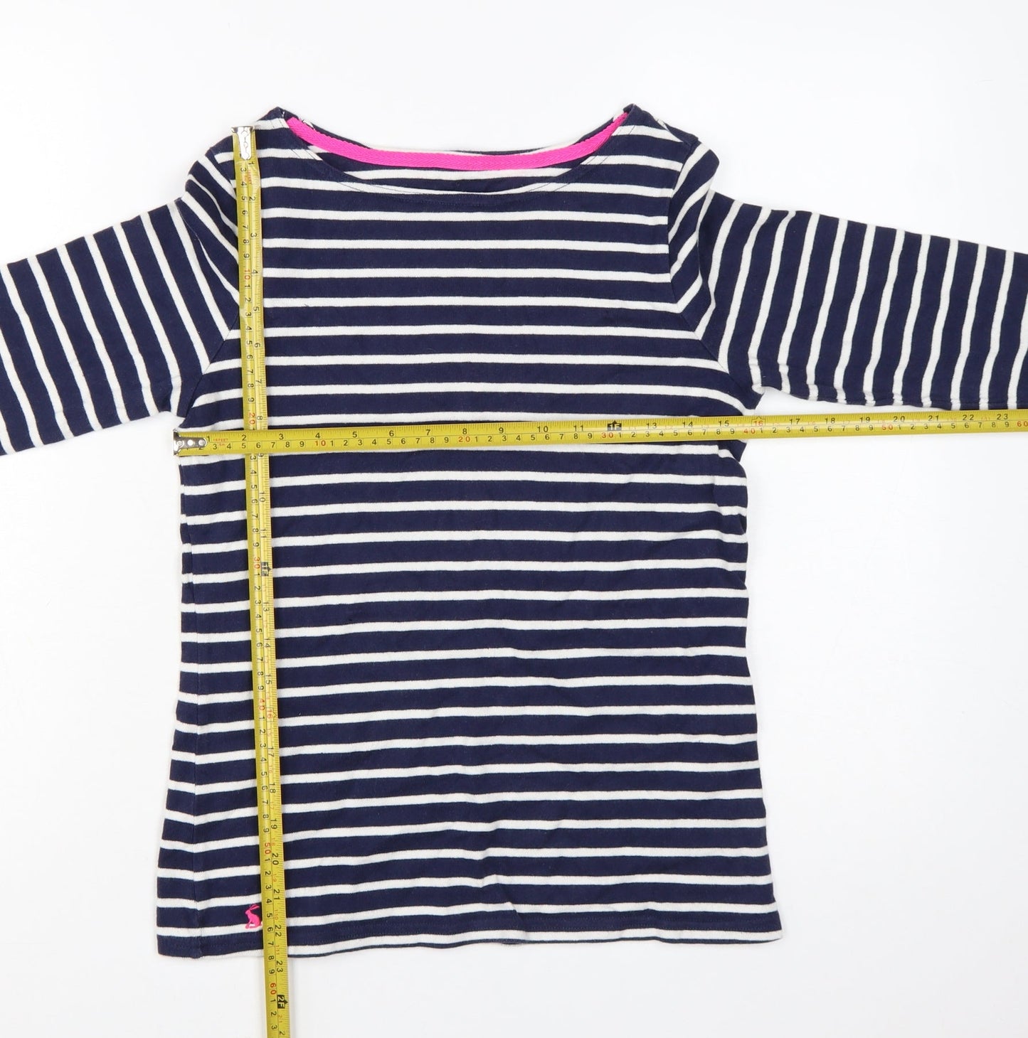 Joules Women’s Blue Striped Long Sleeve Cotton Nautical Top UK 8