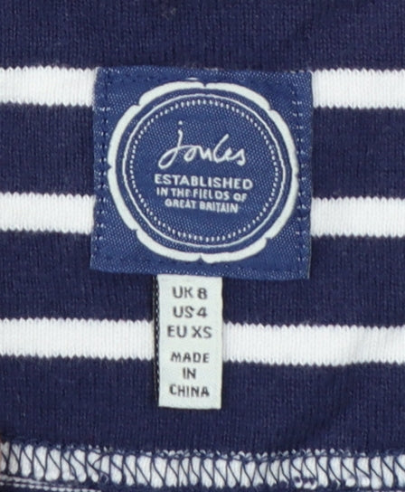 Joules Women’s Blue Striped Long Sleeve Cotton Nautical Top UK 8