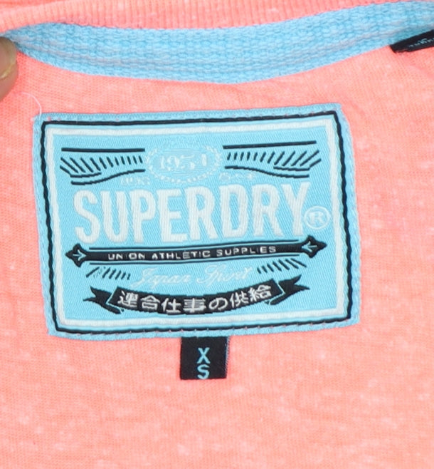 Superdry Women's Pink XS Graphic Slim Fit Short Sleeve T-Shirt