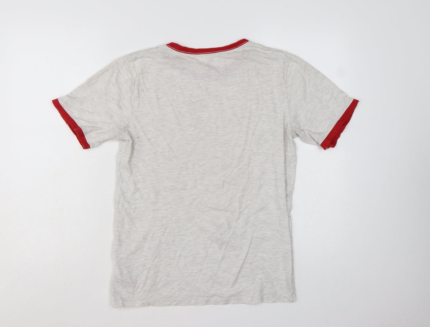 Converse Boys Grey Red Ringer Logo T-Shirt XL 13-15 Years