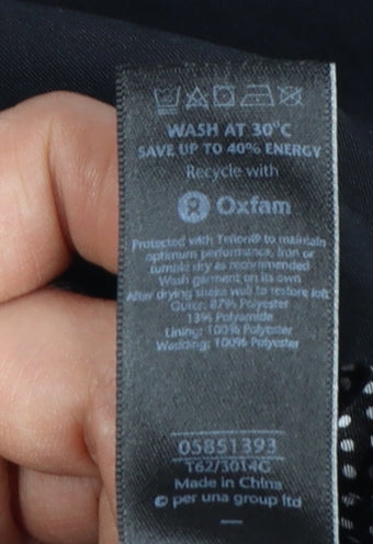Marks and Spencer Per Una Women's Black L Rain Coat Hooded Mid-Length