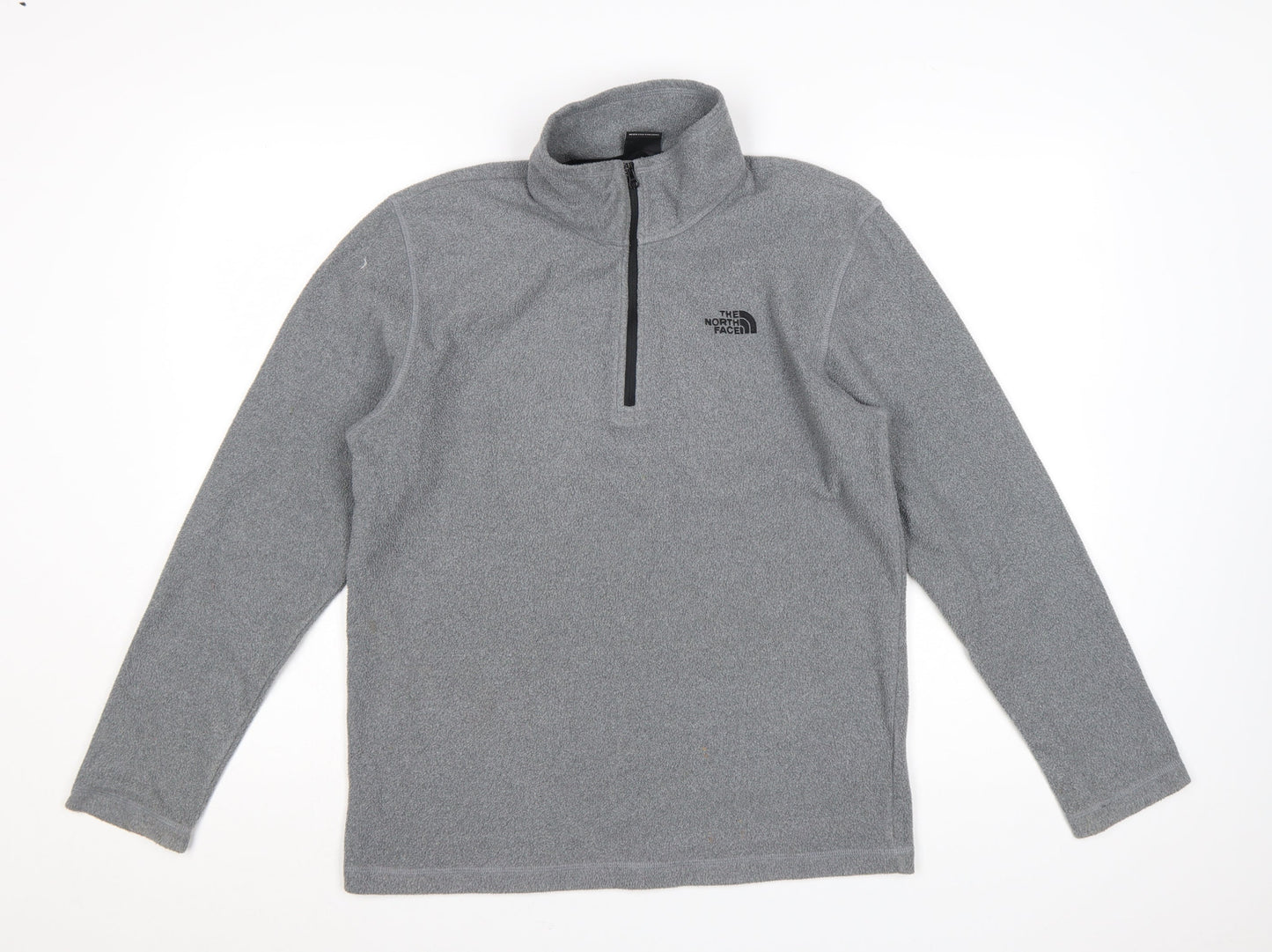 The North Face Mens Grey Fleece 1/4 Zip Pullover Sweatshirt Size S