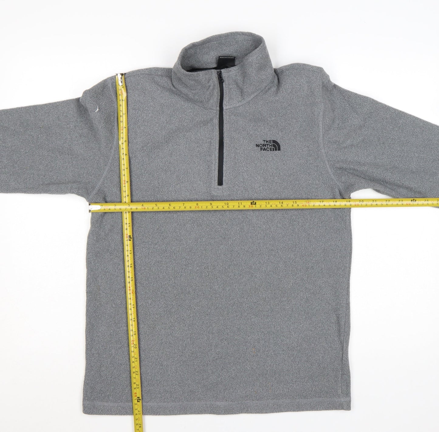 The North Face Mens Grey Fleece 1/4 Zip Pullover Sweatshirt Size S