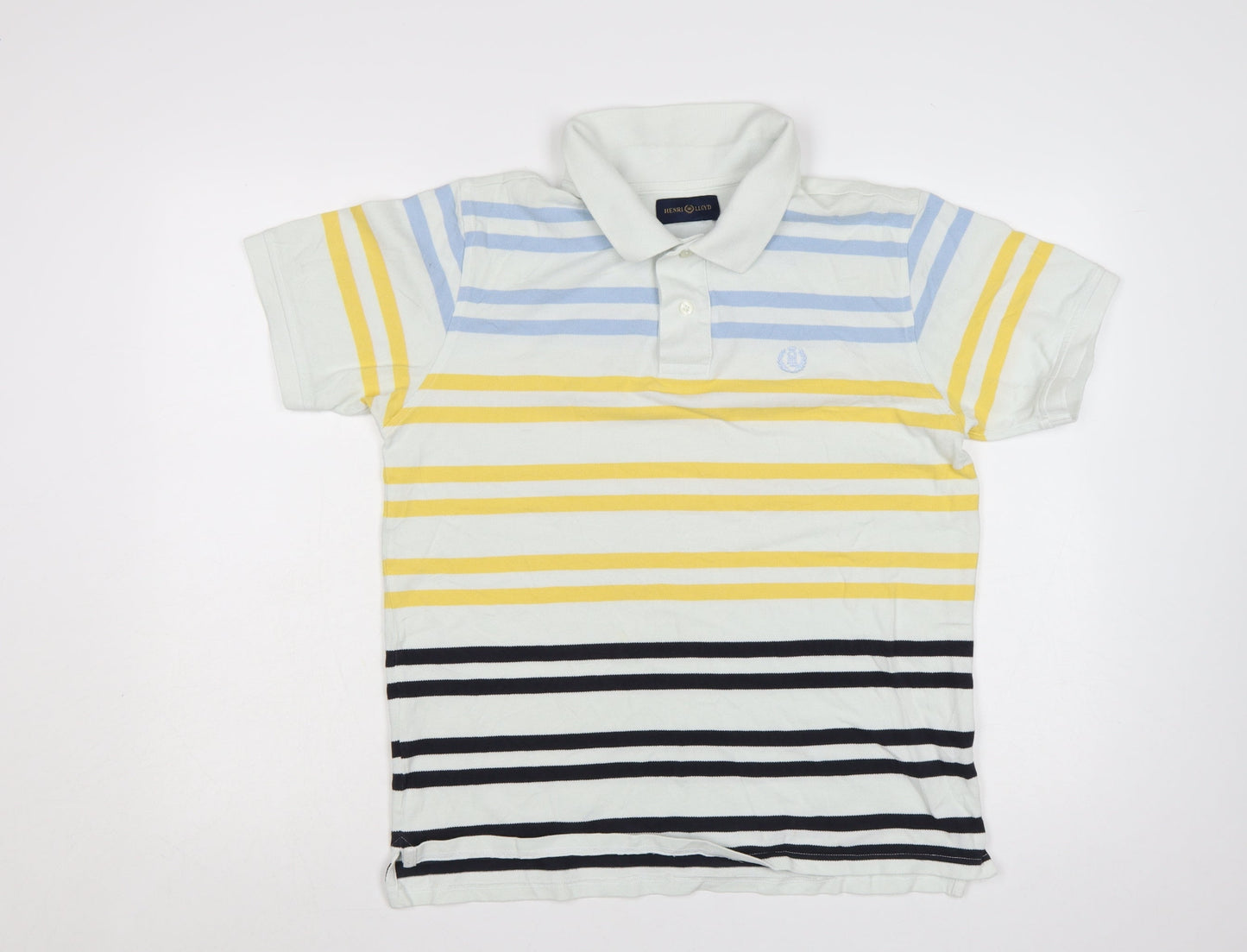 Henri Lloyd Men's Multicoloured Striped Cotton Polo Shirt L
