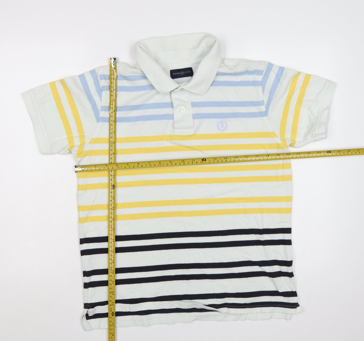 Henri Lloyd Men's Multicoloured Striped Cotton Polo Shirt L