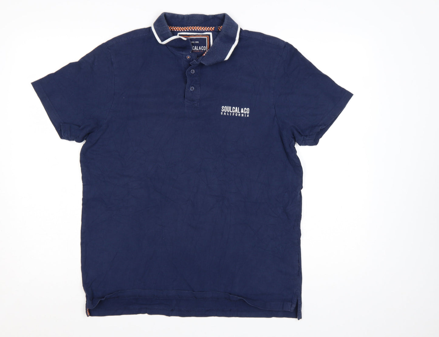 SoulCal & Co Men's Blue Polo Shirt Size M Casual Cotton
