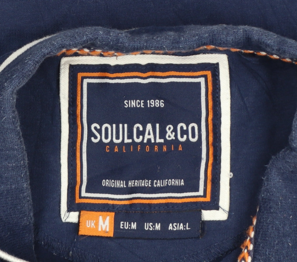 SoulCal & Co Men's Blue Polo Shirt Size M Casual Cotton