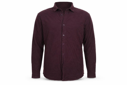 River Island Men's Purple Band Collar Long Sleeve Cotton Shirt M