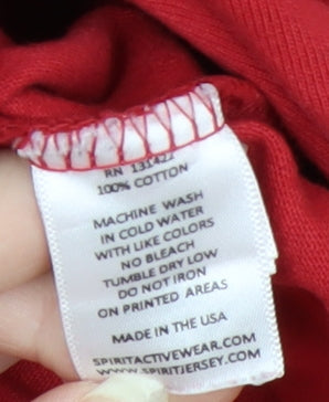 Spirit Jersey Men's Red Brophy Lace Up Long Sleeve Cotton Top M