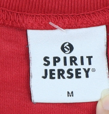 Spirit Jersey Men's Red Brophy Lace Up Long Sleeve Cotton Top M