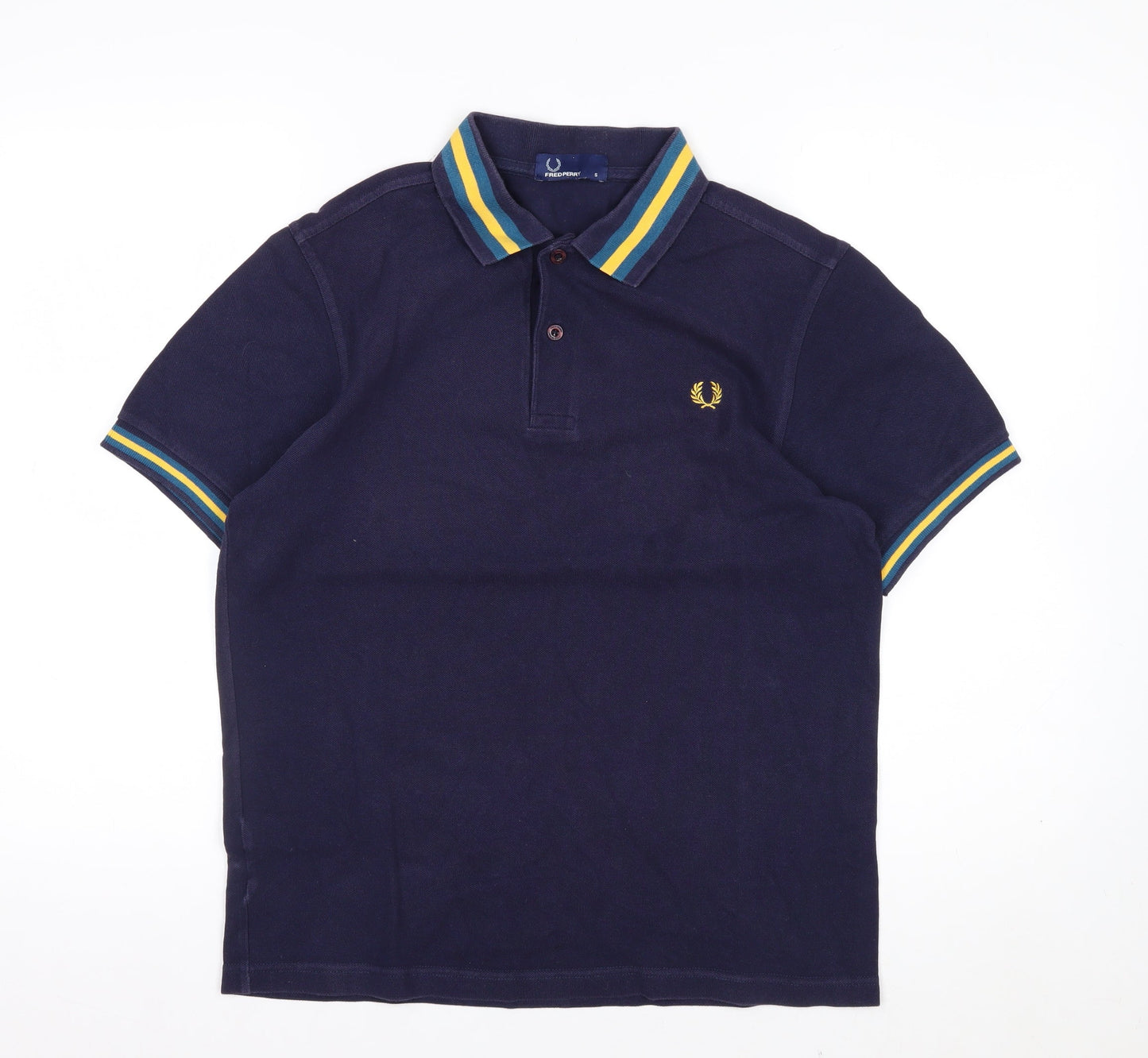 Fred Perry Men's Blue Cotton Polo Shirt Size S Classic Style