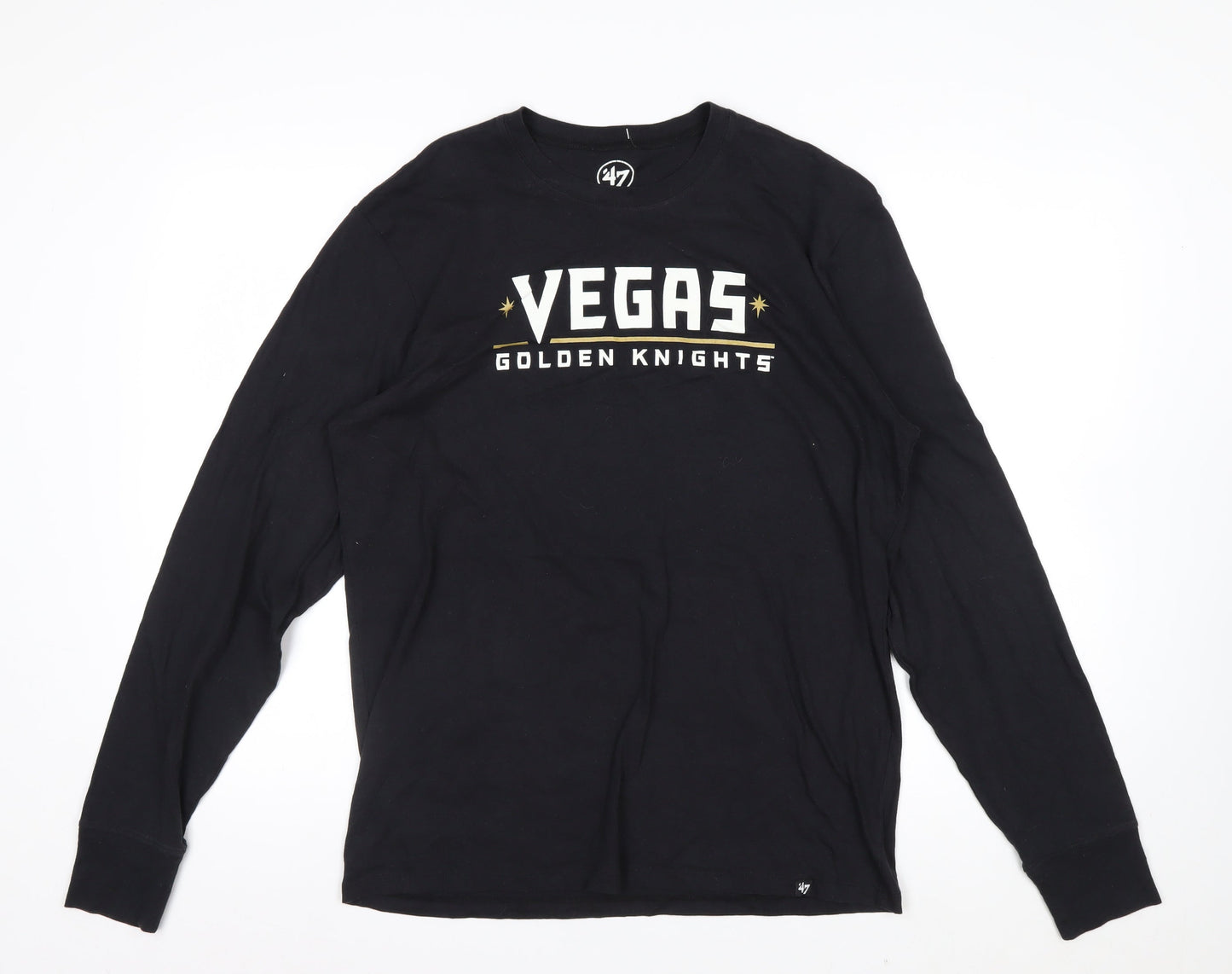 47 Men's Black Vegas Golden Knights Long Sleeve T-Shirt Size M