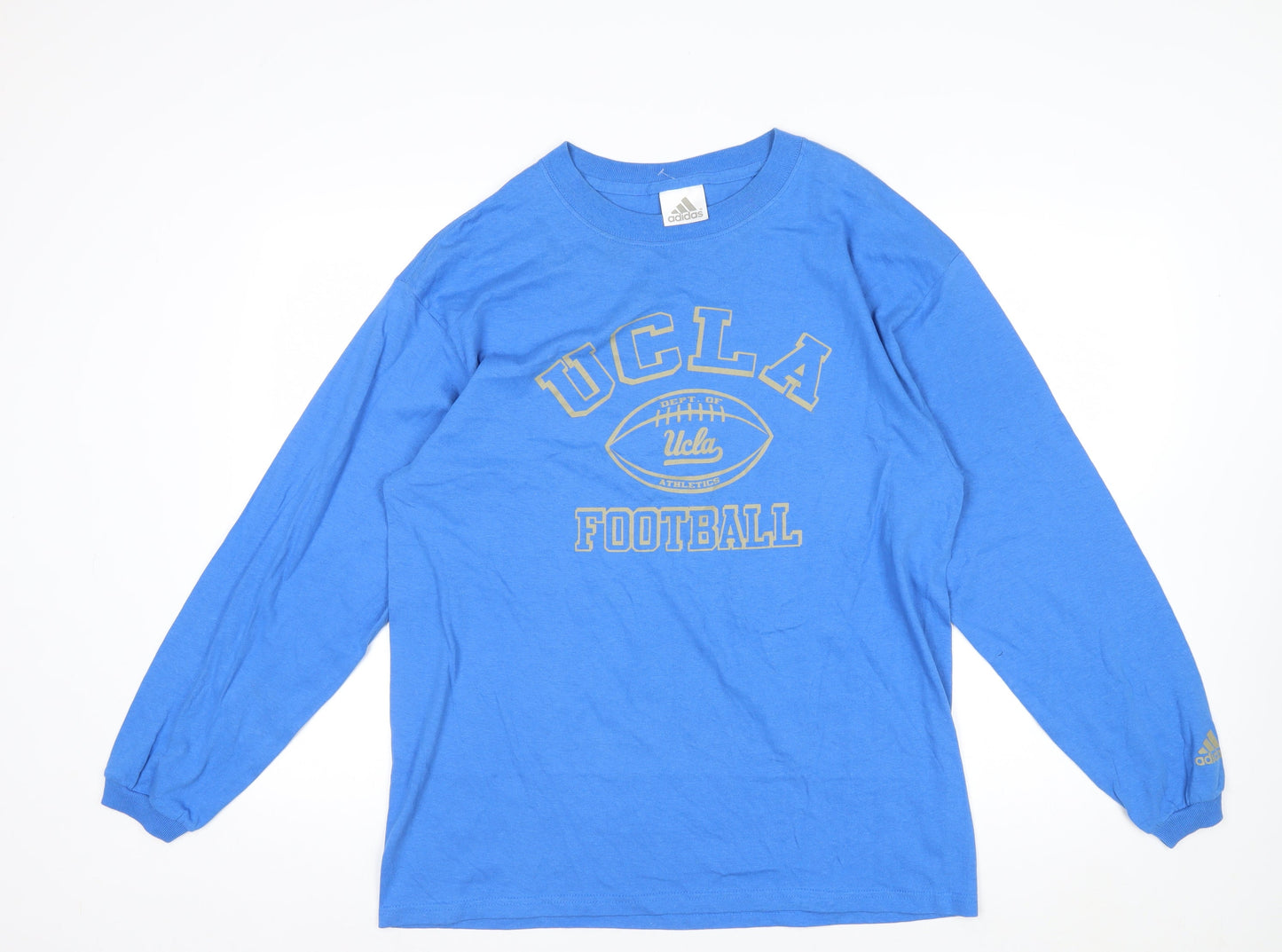 Adidas Men's Blue UCLA Football Long Sleeve Cotton T-Shirt M