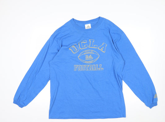 Adidas Men's Blue UCLA Football Long Sleeve Cotton T-Shirt M
