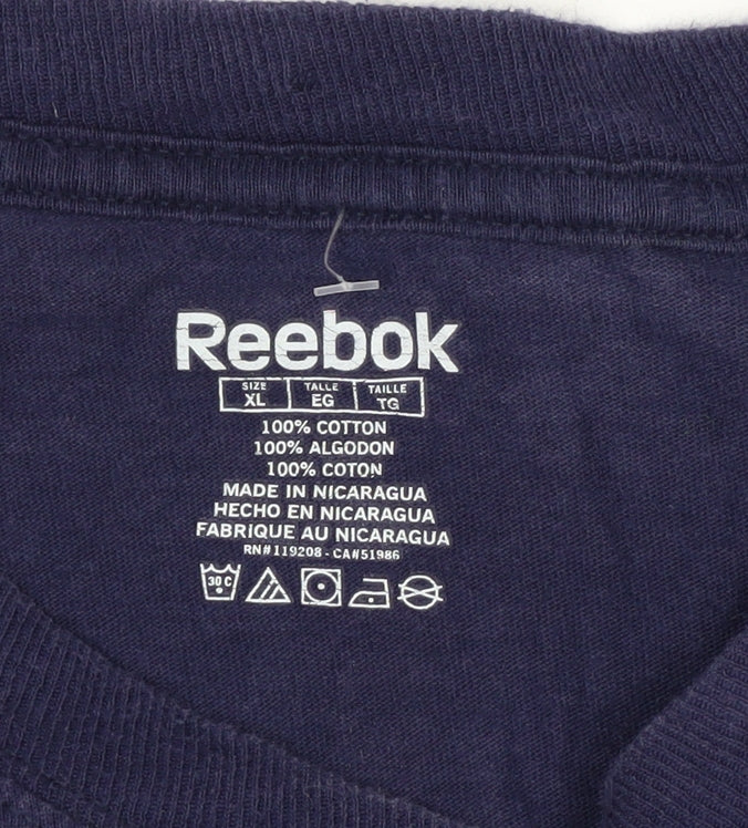 Reebok Men Blue XL Long Sleeve Sabres Hockey Cotton Top