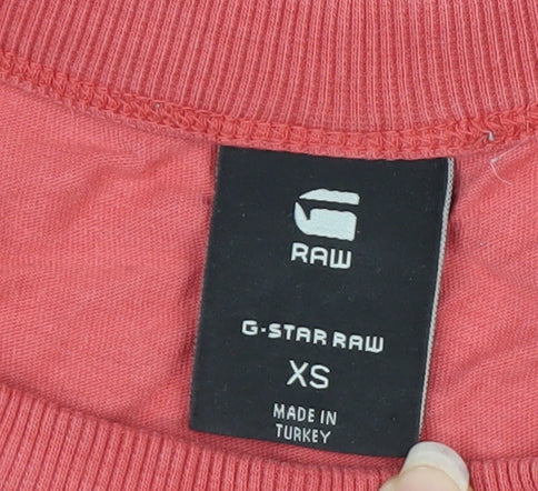 G-Star Raw Men's Red XS Crew Neck Cotton T-Shirt