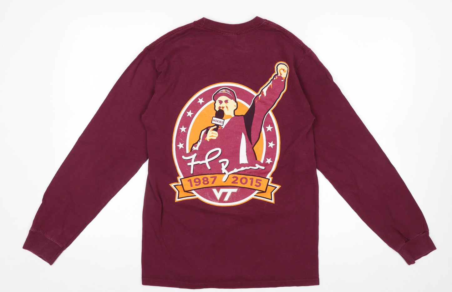 Gildan Men's Red Small Long Sleeve VT Graphic Sports Shirt