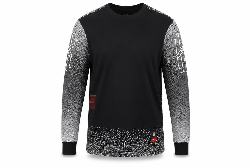 Nike Men's Black Long Sleeve Dri-Fit Graphic Casual Shirt Size M