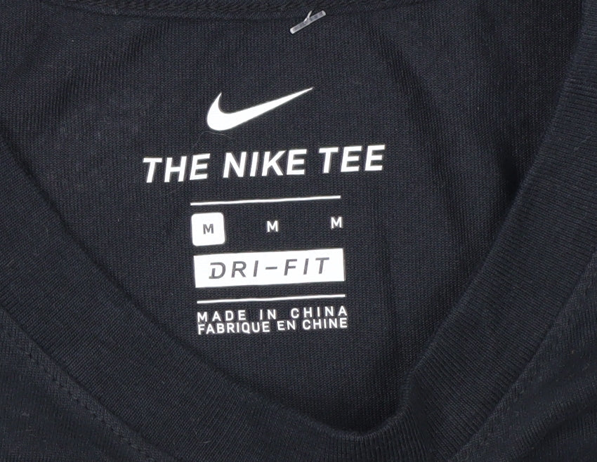 Nike Men's Black Long Sleeve Dri-Fit Graphic Casual Shirt Size M